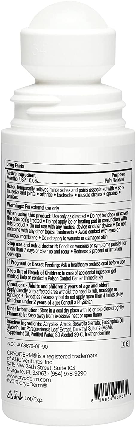 CryoDerm Cold Therapy 3 oz Roll On
