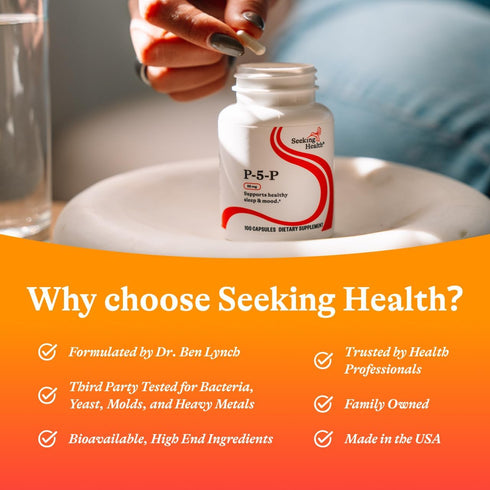 Seeking Health P-5-P, Pyridoxal-5-Phosphate, 100 Capsules for Cognitive Function & Immune Support