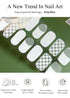 Semi Cured Gel Nail Strips, 20 PCS White Checkered Gel Nail Stickers, UV Light Required for Salon Quality