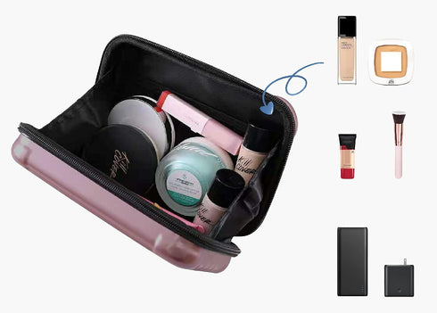 SenYang Hard Shell Cosmetic Case, Protective Storage Bag for Toiletry, Beauty Makeup, Electronic Accessories, Gold