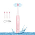 RED-NI Sonic Electric Toothbrush, 4 Free Replacement Heads Included, USB Fast Charging Waterproof Toothbrush, Pink