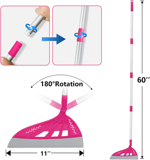 Set AIr Broom Sweeper, Multifunction Replaceable Silicone Broom, Household Squeegee for Floor Cleaning, Bathroom, Pet