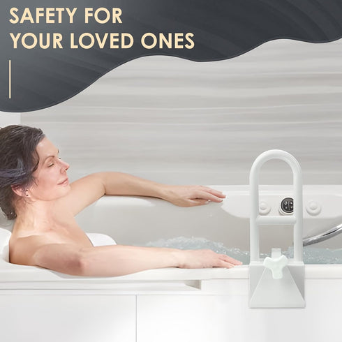 Wishtofly 3 7 Inches, 300lbs Bathtub Safety Rail, Heavy Duty Bath and Shower Grab Bar for Seniors and Elderly, Safety