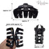 Parcelona French Tubular Black 3" Hair Claw Clip, Celluloid Covered Spring No Slip Grip for Women
