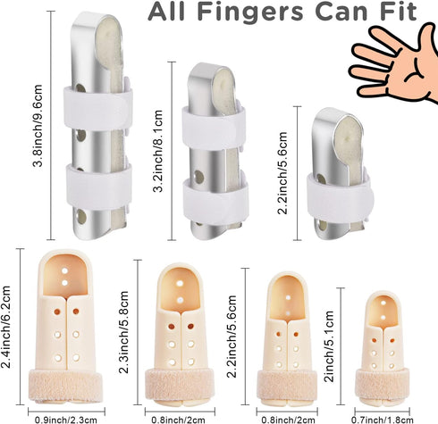 Sopito Finger Splint - 7PCS Finger Support Brace for Broken Fingers, Arthritis Knuckle Immobilization
