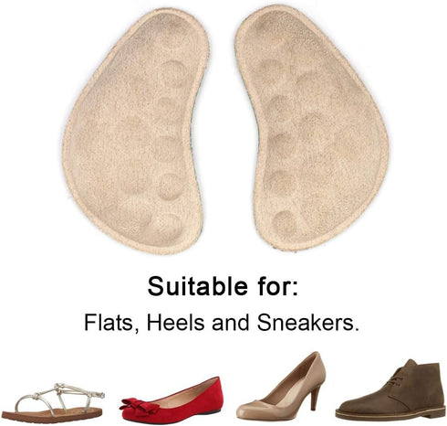 Dr. Foot's Corrective Shoe Inserts - Supination & Over-Pronation Medial & Lateral Heel Wedge Insoles, 3 Pairs Beige