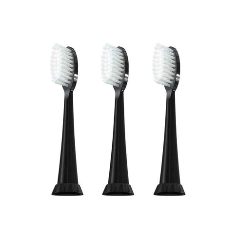 TAO Clean Umma Diamond Sonic Toothbrush Replacement Heads, Black (3-Pack) for Electric Toothbrush and Docking Station