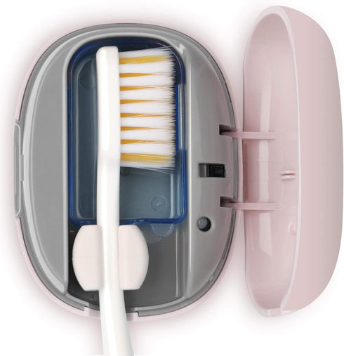 NewWay Pink Mini Toothbrush Cover, Rechargeable Travel Toothbrush Case with Holder for Household and Business Trip
