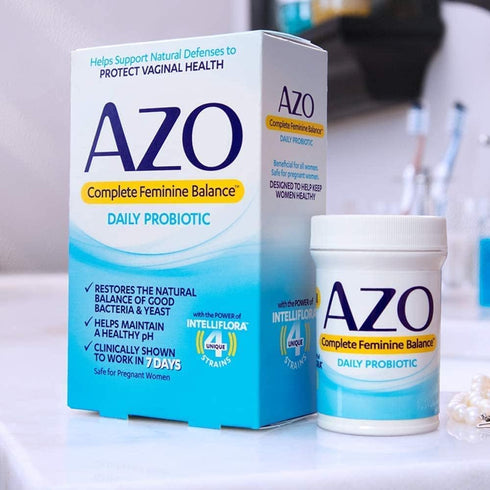 AZO Complete Feminine Balance - Daily Probiotics for Women, Clinically Proven for Vaginal Health, 30 Count