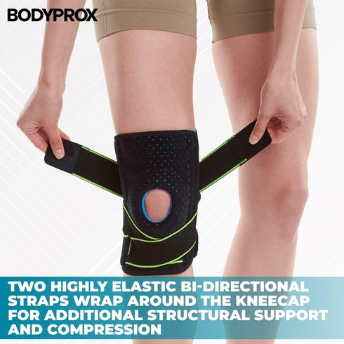 Bodyprox Knee Brace with Side Stabilizers and Patella Gel Pads for Support