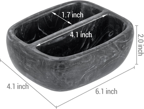 MyGift Modern Black Resin Double Sponge Holder with Marble Pattern for Kitchen Sink