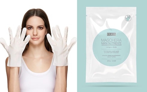 Pupa Milano Nourishing Hand Mask - Nourishing Single-Use Sheet Mask - Nourish And Hydrate The Hands In Just 15 Minutes - Prevents And Diminishes Signs Of Aging - Dermatologist-Tested - 0.4 Oz