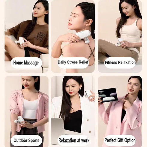 Integrated Design Mini Massage Gun Portable Deep Tissue Massager, Intelligent Pressure-sensing Brushless Motor