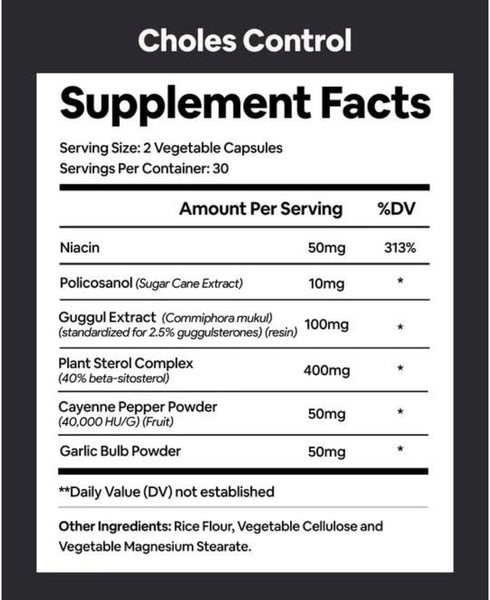 Black Girl Vitamins Cholesterol Control Supplement for Heart, Energy, and Cholesterol Support, Niacin, Gluten-Free, 60ct