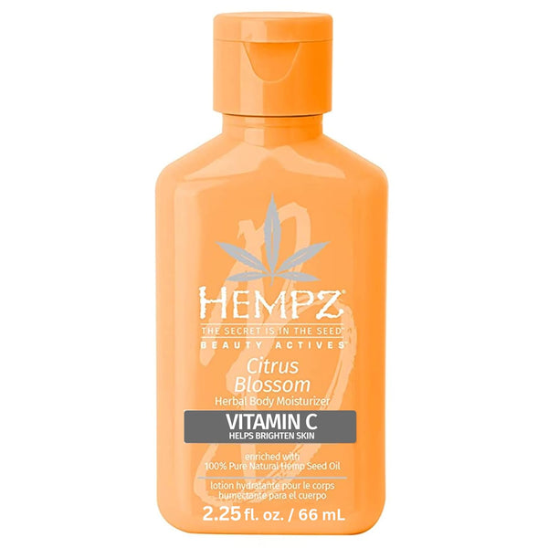 Hempz Body Lotion - Citrus Blossom Limited Edition Mini Daily Moisturizing Cream, Aloe, Shea Butter, Travel Size 2.25