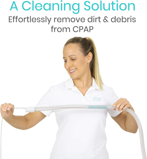 Vive CPAP Tube Cleaning Brush, Stainless Steel Cleaner for Mask and Pipe, Portable and Flexible for Standard Tubing