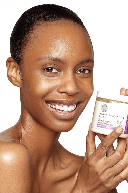 Shea Radiance P.U.R.E. Whipped Shea Butter with Colloidal Oatmeal, Lavender Bliss, 5 oz, Moisturizing Rice Bran Oil