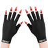 MEKK UV Gloves for Nails, Extra Length UV Light Gloves for Gel Nails, UPF99+ Skin Care Protection (Black)