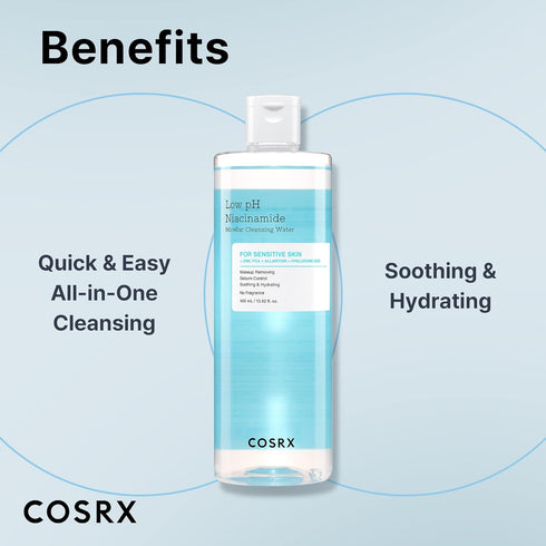 COSRX Low pH Niacinamide Micellar Cleansing Water, 13.52 fl oz / 400 ml