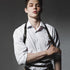 ROIEIIR Mens Leather Restraint Body Harness, Punk Gothic Chest Harness with Adjustable Waist & Shoulder Straps, Fashion