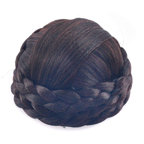 Small Size Synthetic Hair Chignon Bun Donut - Clip in Braided Hairpieces for Straight Updo, Wedding Party Costume