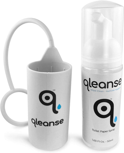 Toilet Paper Foam Spray and Caddy Combo, Wet Wipe Alternative, 100% Flushable