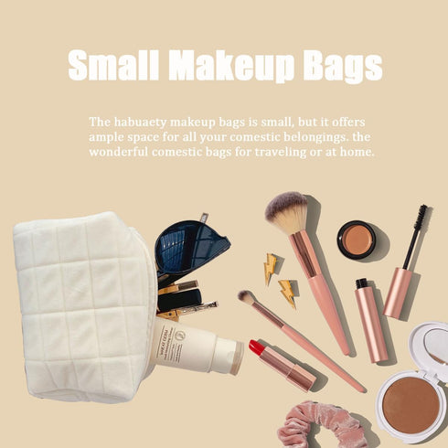 Small Y2K Checkered Makeup Bag for Women, Cosmetic Pouch for Purse, Travel Makeup Organizer