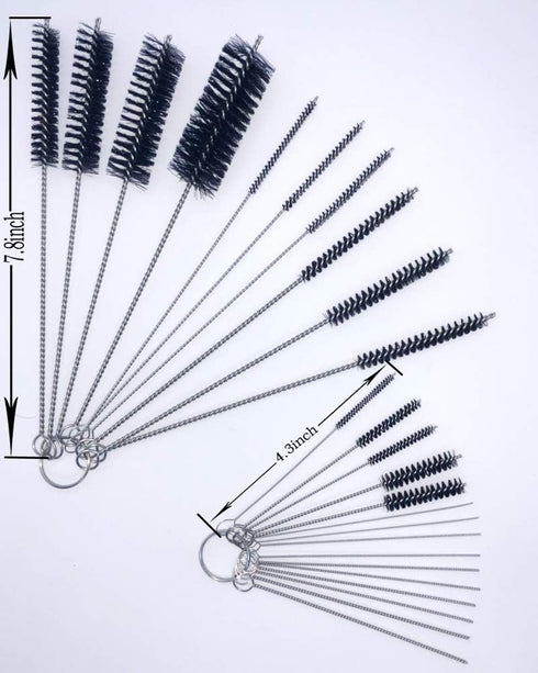 Nylon Cleaning Brush Set, 25pcs Tube Brush for Drink Straws, Hummingbird Feeders, Airbrushes, Keyboards
