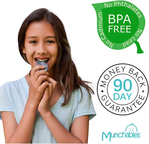 Sensory Chew Necklace for Girls - Munchables Chewable Leaf Pendant (Silver)