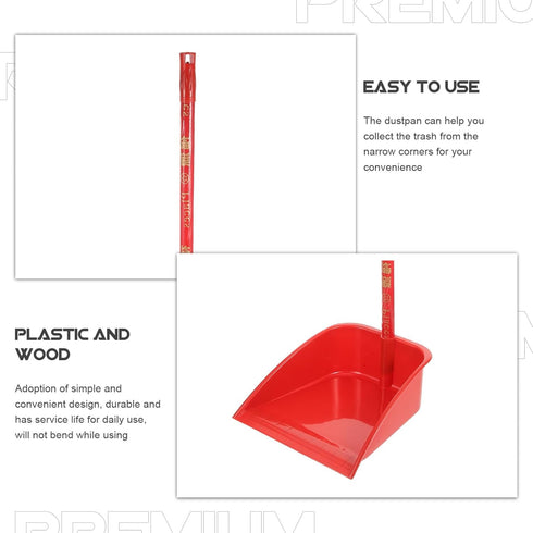 COHEALI Plastic Upright Dustpan, Long Handle Lobby Dust Pan for Garage Home Yard Cleaning, 63cm (Dust Pan Only)