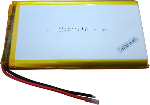 MakWill 3.7V 7000mAh Lithium Polymer Rechargeable Battery 1260110 with Protection Board