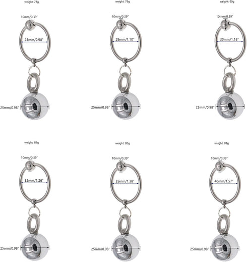 Weighted Stainless Steel Penis Ring with Beads for Enhanced Stimulation
