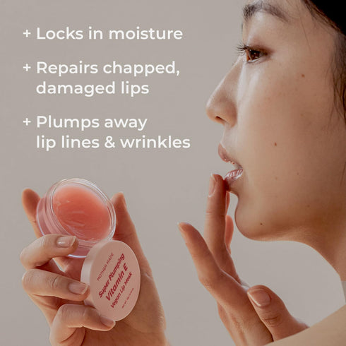 Natural Plumping Vitamin E Lip Mask, 0.46 Oz | Hydrating Lip Moisturizer for Soft, Smooth, Plump Lips with Organic Shea