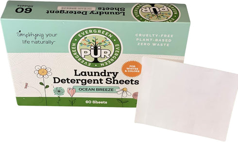 Laundry Detergent Sheets - Made in Sweden, Plant Based, Vegan, Up to 120 Loads, Zero Waste, Compostable (Ocean Breeze)