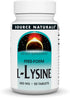 Source Naturals L-Lysine Free Form Amino Acid Supplement, 500 mg, 50 Tablets, Supports Energy & Collagen