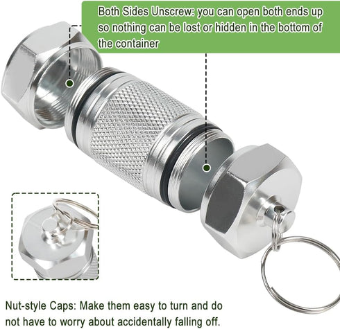 Shintop 3PCS Waterproof Aluminum Keychain Container Pill Holder (Black+Silver+Camouflage)