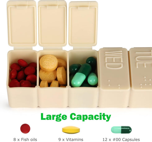 MAYFIVE 2Pack Organizer,7 7 Weekly Pill Days Pill Cases Travel Daily Pill Box Medicine Organizer Pill Box Day Pill