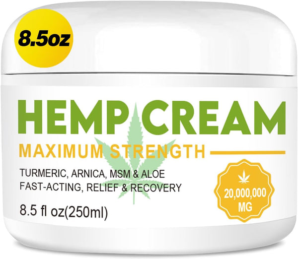Maximum Strength Pain Relief Cream 8.5 oz - Arnica, MSM, Turmeric, Emu Oil, Menthol, Aloe for Muscle & Joint Discomfort