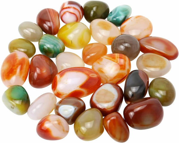 Polished Agate Stone, Colorful Rocks and Gems, Tumbled Real Crystals, Healing Stones, Reiki Decor (1lb)