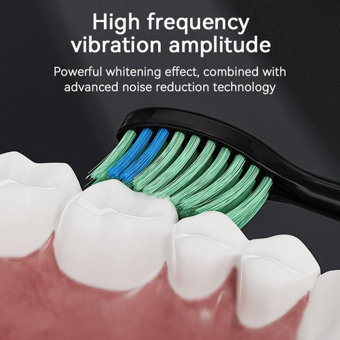 Zocaed 6 5 Electric Toothbrush for Adults, Rechargeable Electric Toothbrush with Replacement Brush Heads, Modes (Black)