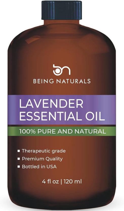 Lavender Essential Oil - Huge 4 FL OZ, 100% Pure & Natural, Premium Natural Oil with Glass Dropper