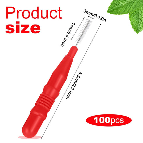 BBTO 100 Pcs Braces Dental Brush Flosser for Cleaner Interdental Brush Toothpick Dental Cleaning Tool