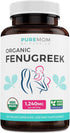 USDA Organic Fenugreek Capsules for Women, 60 Vegan Capsules, Effective Lactation Supplement for Increased Milk Supply