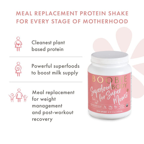 Boobie Body Superfood Protein Meal Replacement Shake, Chocolate Bliss Flavor | 19g Protein, 1 Tub