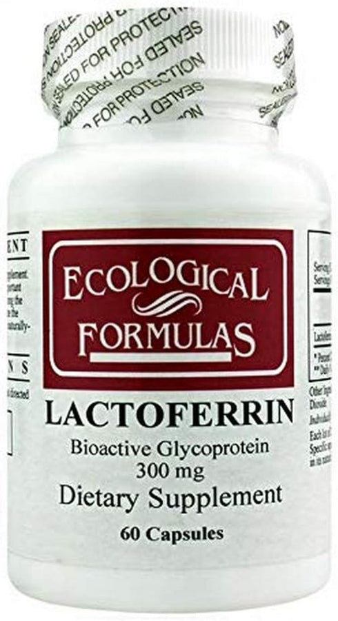 Ecological Formulas Lactoferrin 300 Mg, White, 60 Count for Immune Support and Health Benefits