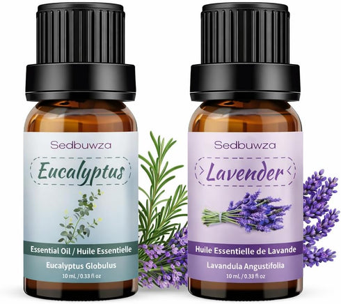 Sedbuwza Lavender Eucalyptus Essential Oil Set, Lavender Fragrance Oil Eucalyptus Scent Oil