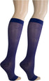 Truform Sheer Compression Stockings, Women's Knee High Length, Open Toe, 15-20 mmHg, 20 Denier, Purple, X-Large