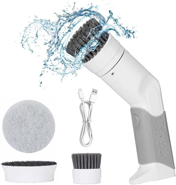 OBEST Electric Spin Scrubber, Cordless Bathroom Scrubber with 2 Replaceable Cleaning Brush Heads for Tub, Tile, Sink,