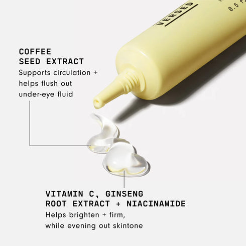 Versed Vacation Eyes Brightening Eye Gel - Lightweight Cooling Gel for Puffy Eyes with Vitamin C (0.5 fl oz)