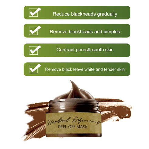 Peel Off Face Masks, Blackhead Remover Mask, Herbal Cream, Deep Cleaning Facial Mask for Acne and Oil Control